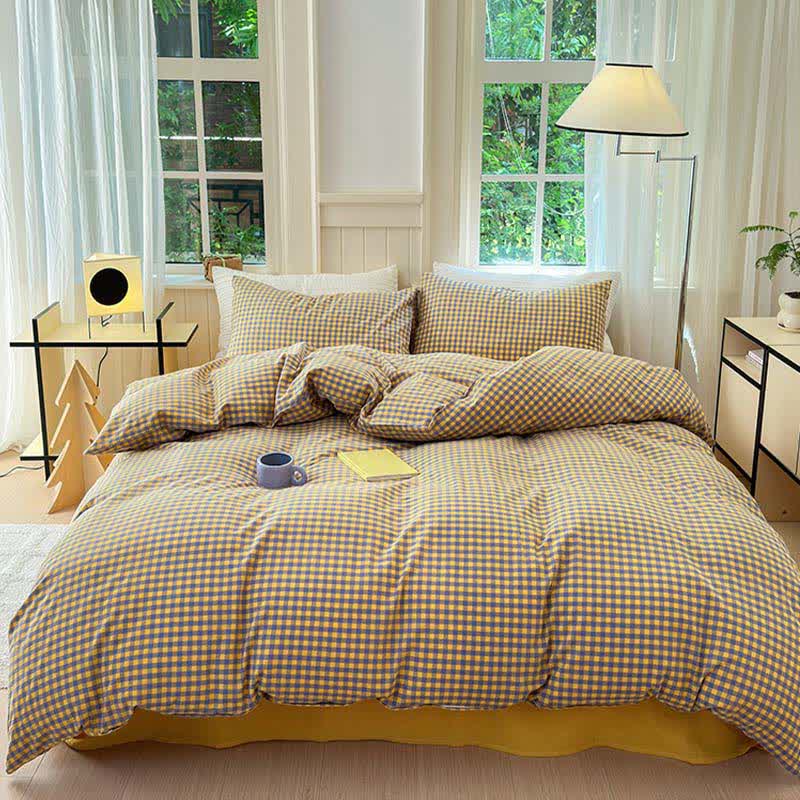 Small Check Gingham Cotton Bedding Set - image 16