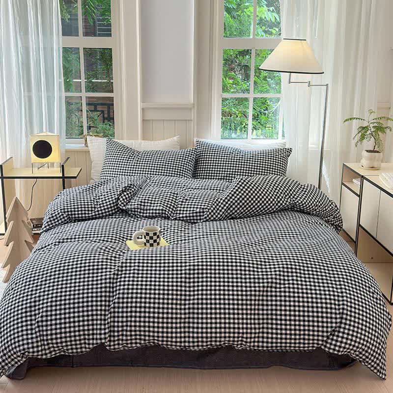 Small Check Gingham Pure Cotton Bedding Set - image 3