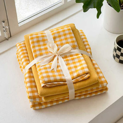 Small Check Gingham Pure Cotton Bedding Set - image 8