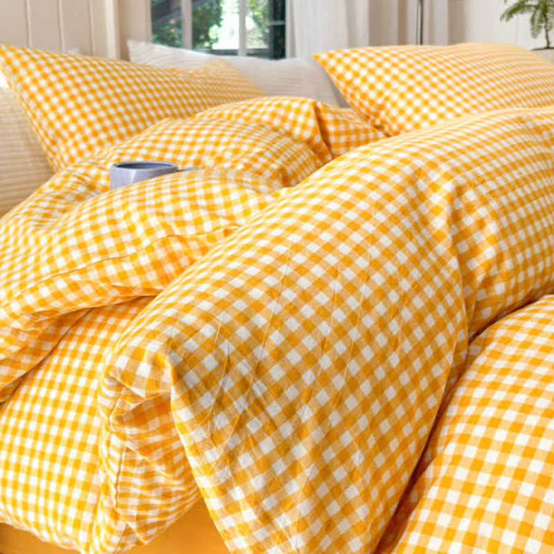 Small Check Gingham Pure Cotton Bedding Set - image 6