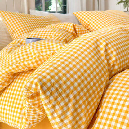Small Check Gingham Pure Cotton Bedding Set - image 6