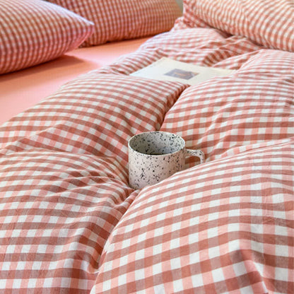Small Check Gingham Pure Cotton Bedding Set - image 12
