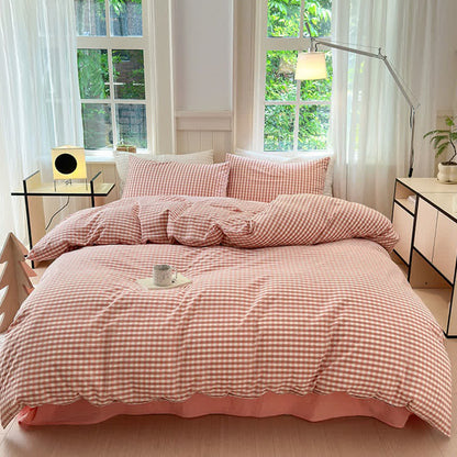 Small Check Gingham Pure Cotton Bedding Set - image 10