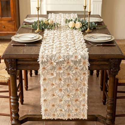 French Country Floral Tassel Tablecloth - 14" x 138" - image 0