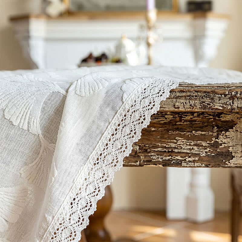 Elegant Ginkgo Leaf Jacquard Tablecloth - image 2