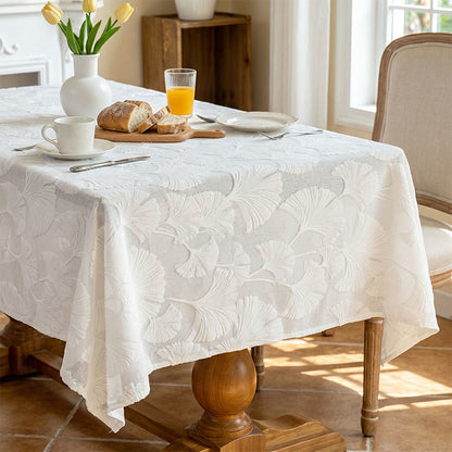 Elegant Ginkgo Leaf Jacquard Tablecloth - image 1