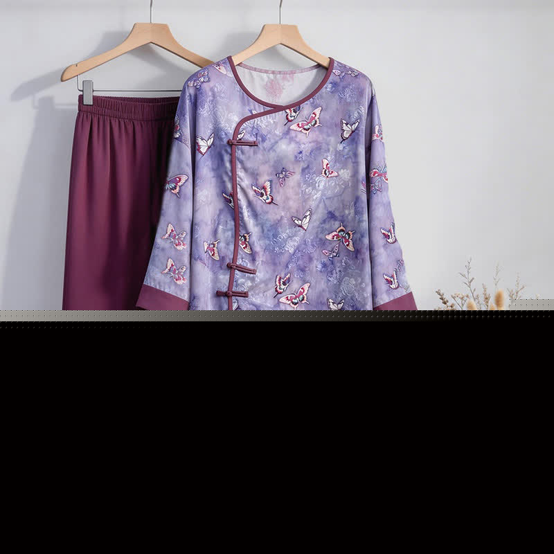 Purple Butterfly Eastern-Inspired Loungewear Set - image 6
