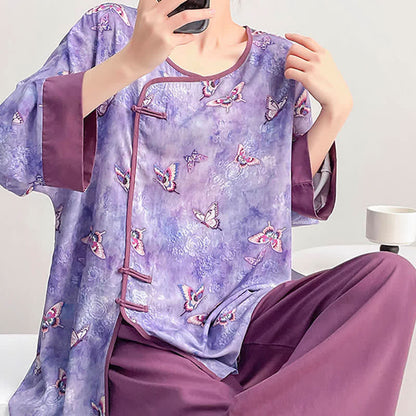 Purple Butterfly Eastern-Inspired Loungewear Set - image 5