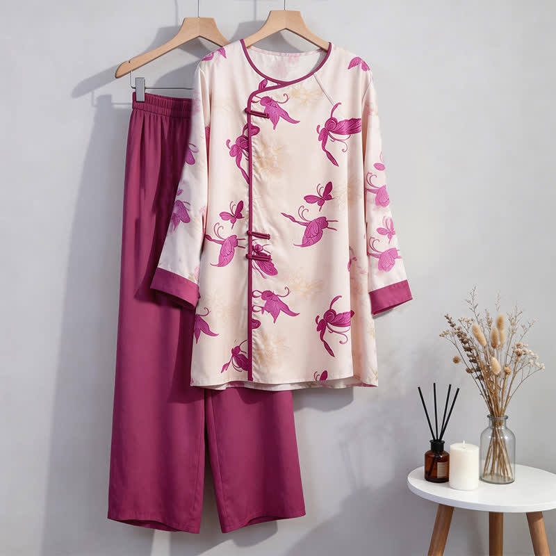 Artsitic Butterfly Eastern-Inspired Loungewear Set - image 7