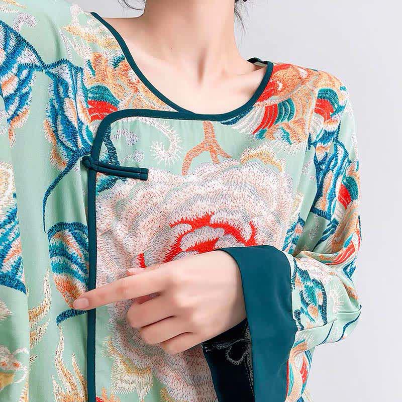 Retro Floral Eastern-Inspired Loungewear Set - image 9
