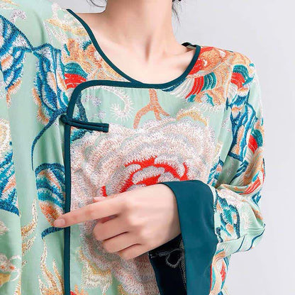 Retro Floral Eastern-Inspired Loungewear Set - image 9