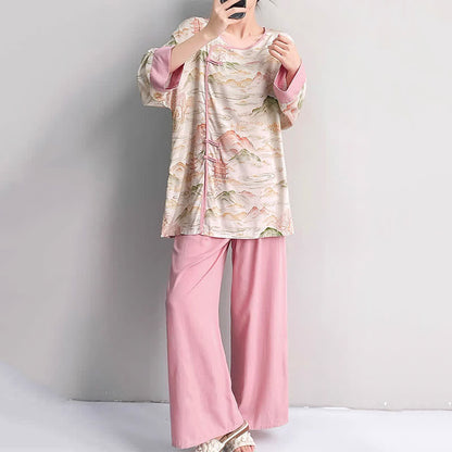 Oriental Landscape Eastern-Inspired Loungewear Set - image 4