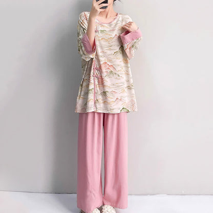 Oriental Landscape Eastern-Inspired Loungewear Set - image 2