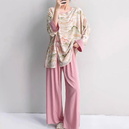 Oriental Landscape Eastern-Inspired Loungewear Set - image 3
