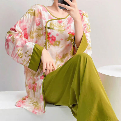 Oriental Cherry Blossom-Inspired Pajama Set - image 5
