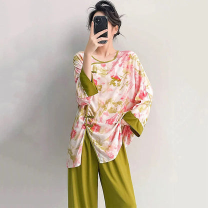 Oriental Cherry Blossom-Inspired Pajama Set - image 2