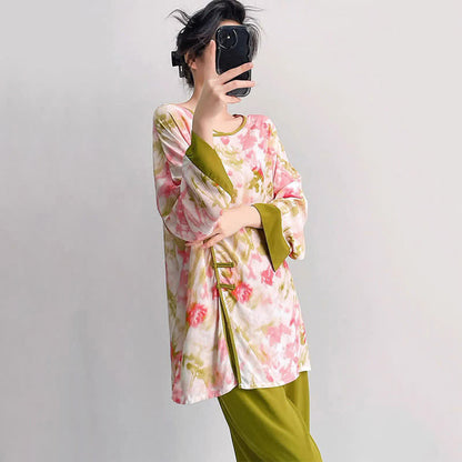 Oriental Cherry Blossom-Inspired Pajama Set - image 3