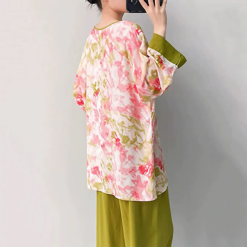 Oriental Cherry Blossom-Inspired Pajama Set - image 4
