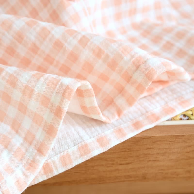 Gingham Cotton Gauze Pajamas with Colorful Buttons - image 12