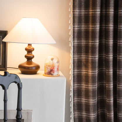 Vintage Style Plaid Tassel Curtain - image 7