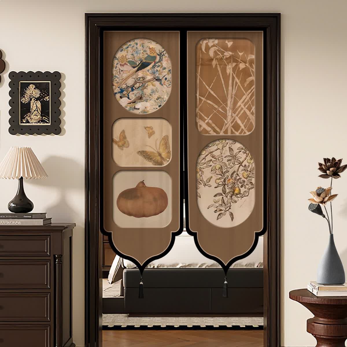 Vintage Oriental Room Divider Door Curtain - image 1