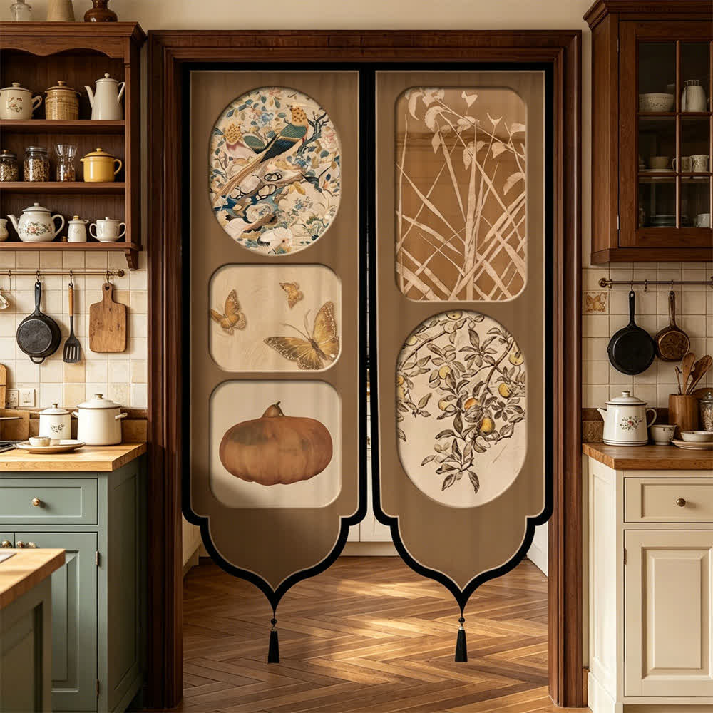 Vintage Oriental Room Divider Door Curtain - image 2