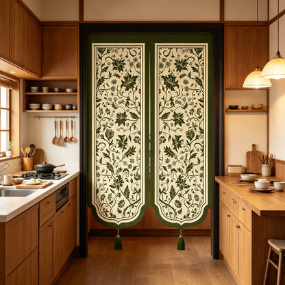 Vintage Floral Room Divider Door Curtain - image 1