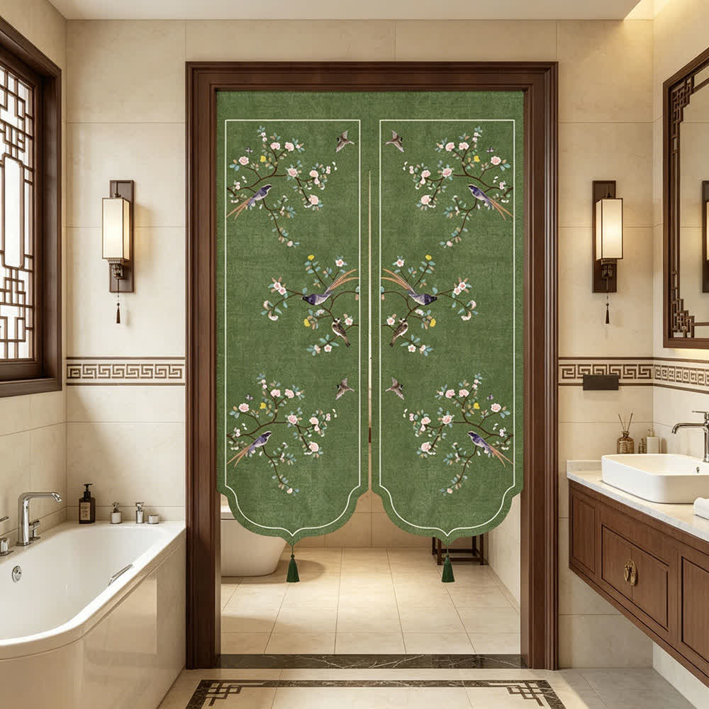 Floral Bird Room Divider Door Curtain - image 2