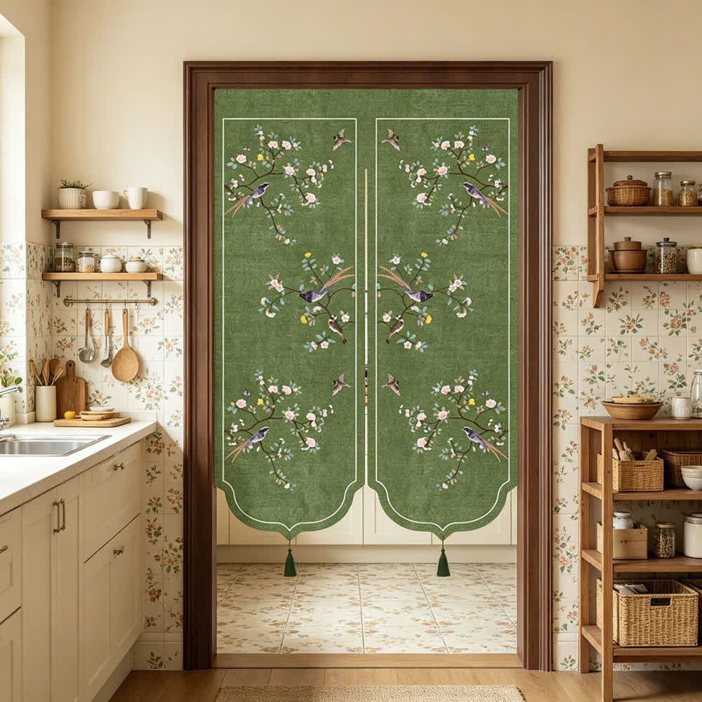 Floral Bird Room Divider Door Curtain - image 3