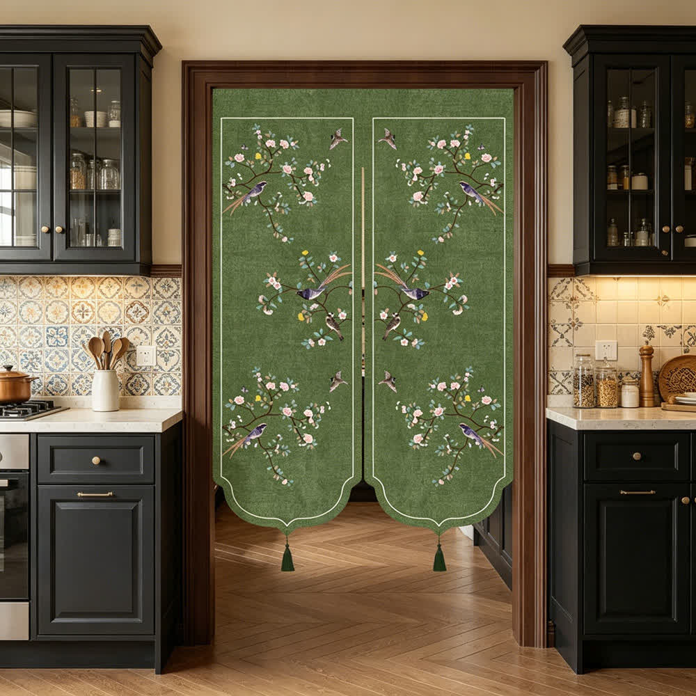 Floral Bird Room Divider Door Curtain - image 1