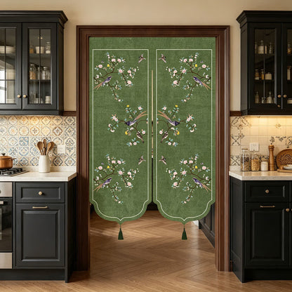 Floral Bird Room Divider Door Curtain - image 1