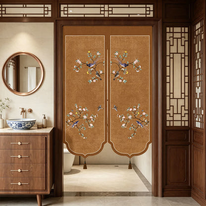 Floral Bird Room Divider Door Curtain - image 7