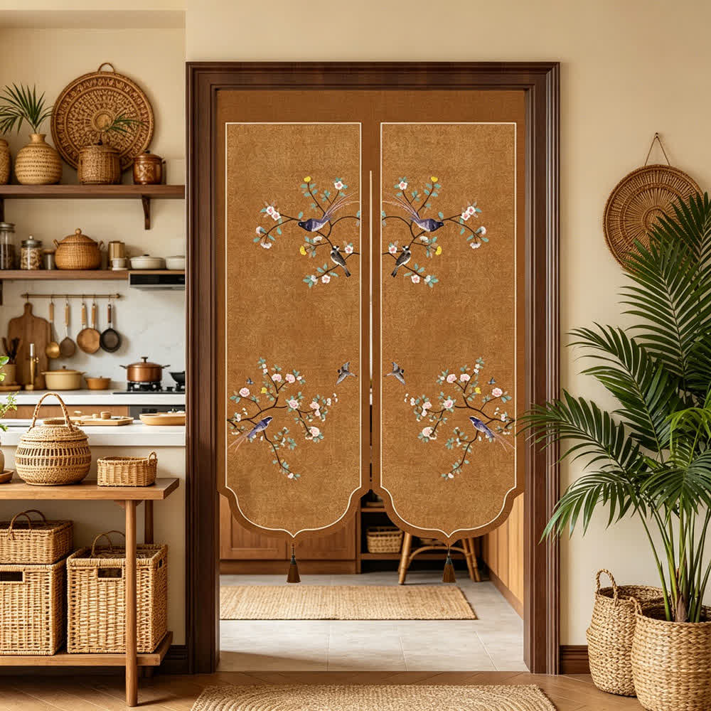 Floral Bird Room Divider Door Curtain - image 6