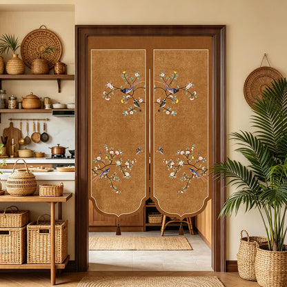 Floral Bird Room Divider Door Curtain - image 6