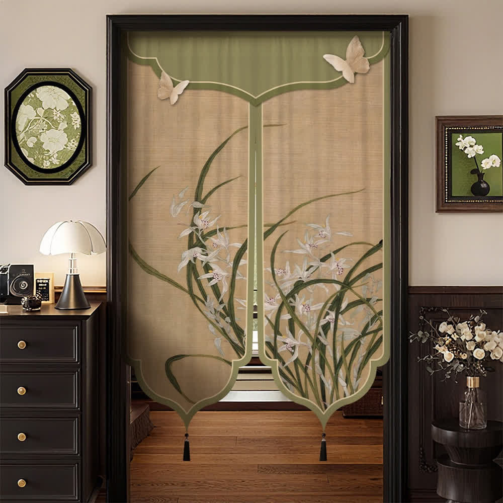 Oriental Orchid Aesthetic Door Curtain - Split-center - 39"W x 59"L - image 0