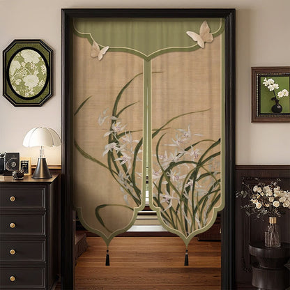 Oriental Orchid Aesthetic Door Curtain - Split-center - 39"W x 59"L - image 0