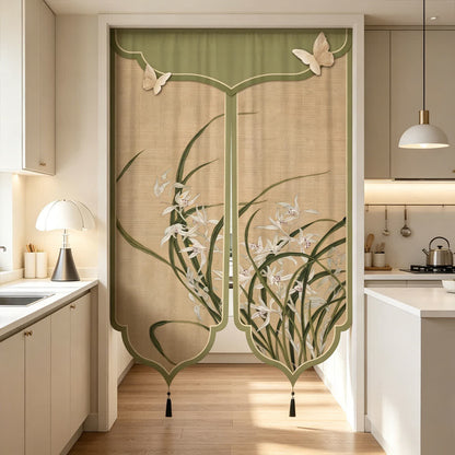 Oriental Orchid Aesthetic Door Curtain - image 3