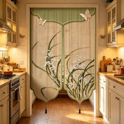 Oriental Orchid Aesthetic Door Curtain - image 2