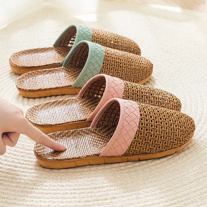 Natural Rattan Anti-Slip Indoor Slippers - image 2