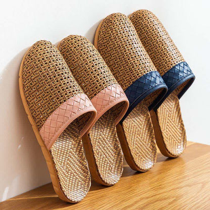 Natural Rattan Anti-Slip Indoor Slippers - image 0