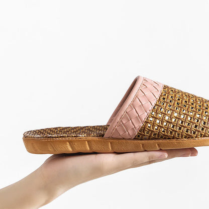 Natural Rattan Anti-Slip Indoor Slippers - image 6