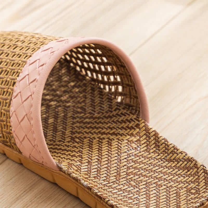 Natural Rattan Anti-Slip Indoor Slippers - image 5