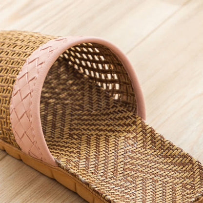 Natural Rattan Anti-Slip Indoor Slippers - image 5