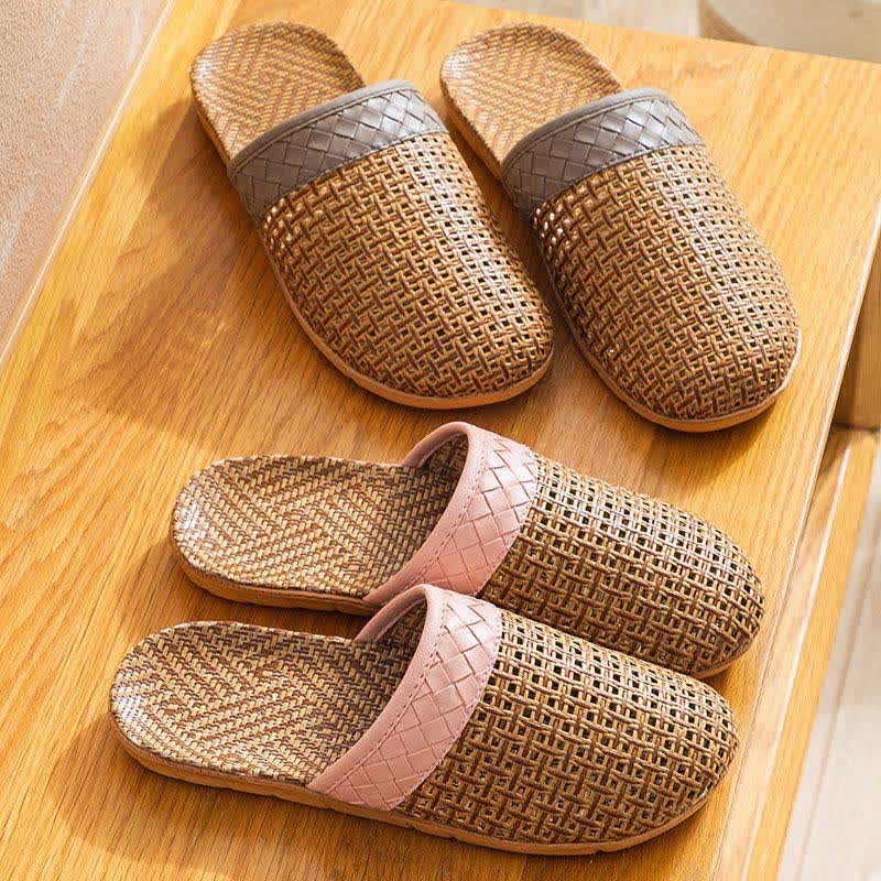 Natural Rattan Anti-Slip Indoor Slippers - image 3