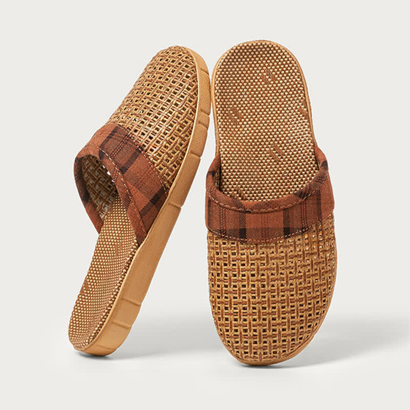 Rattan Odor-Resistant Indoor Slippers - Wine - 3XL - image 3