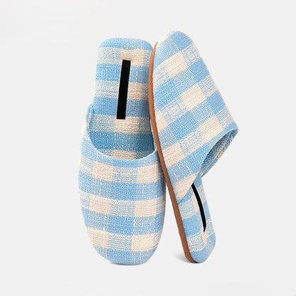 Chic Plaid Cotton-Linen Anti-Slip Slippers - image 11