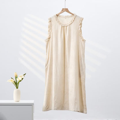 Minimalist Style Pure Cotton Sleeveless Nightgown - image 1