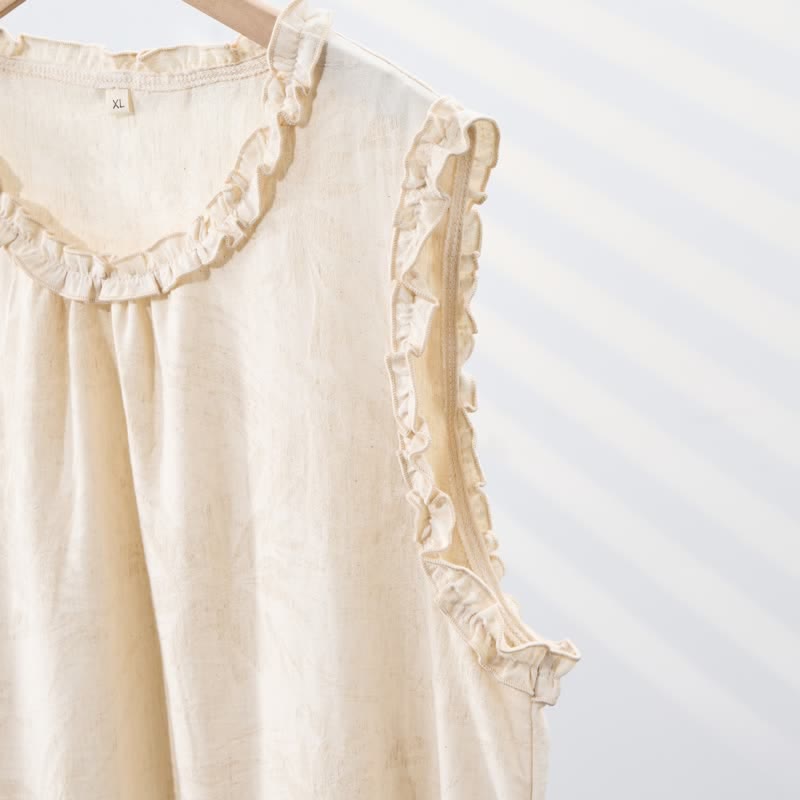 Minimalist Style Pure Cotton Sleeveless Nightgown - image 7