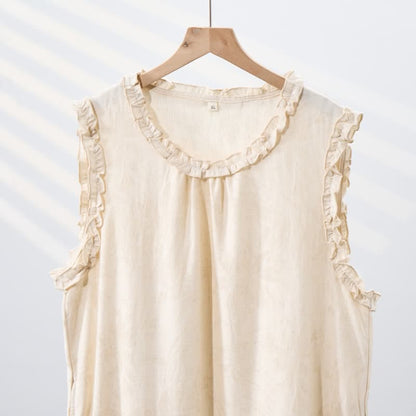 Minimalist Style Pure Cotton Sleeveless Nightgown - image 4