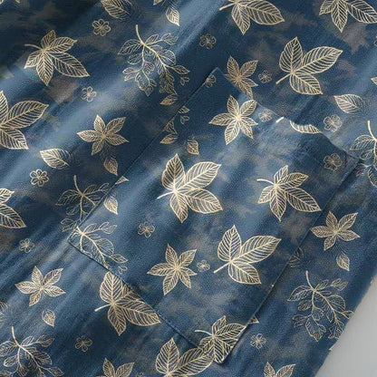 Unisex Maple Leaf Cotton Kimono Robe - image 6